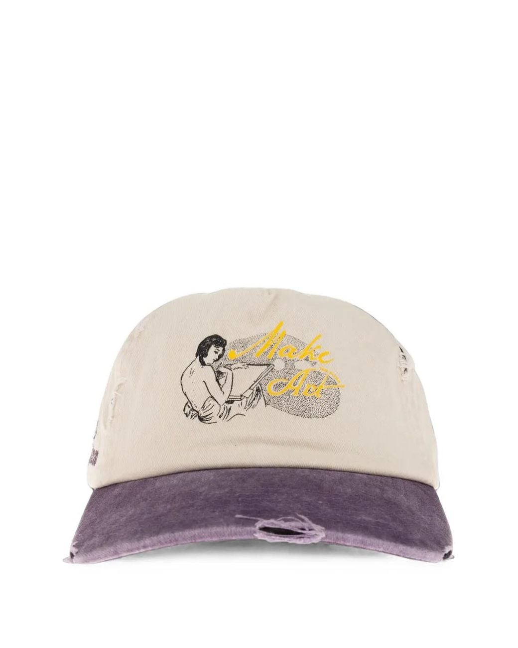Duke & Dexter Natural Distressed Graphic-Print Cap