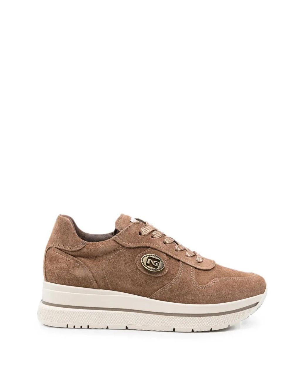 Nero Giardini Brown Logo-Plaque Platform Sneakers