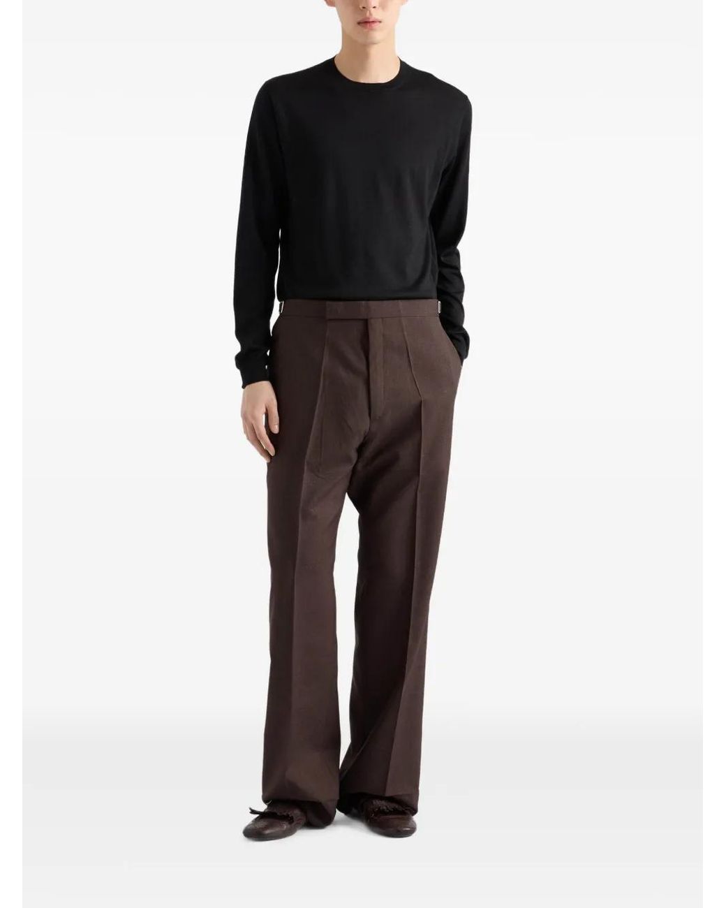 Prada Black Crew-Neck Sweater for men