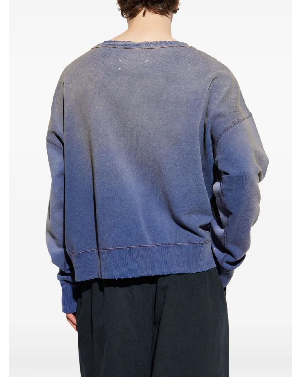 Maison Margiela Blue Logo-Print Sweatshirt for men