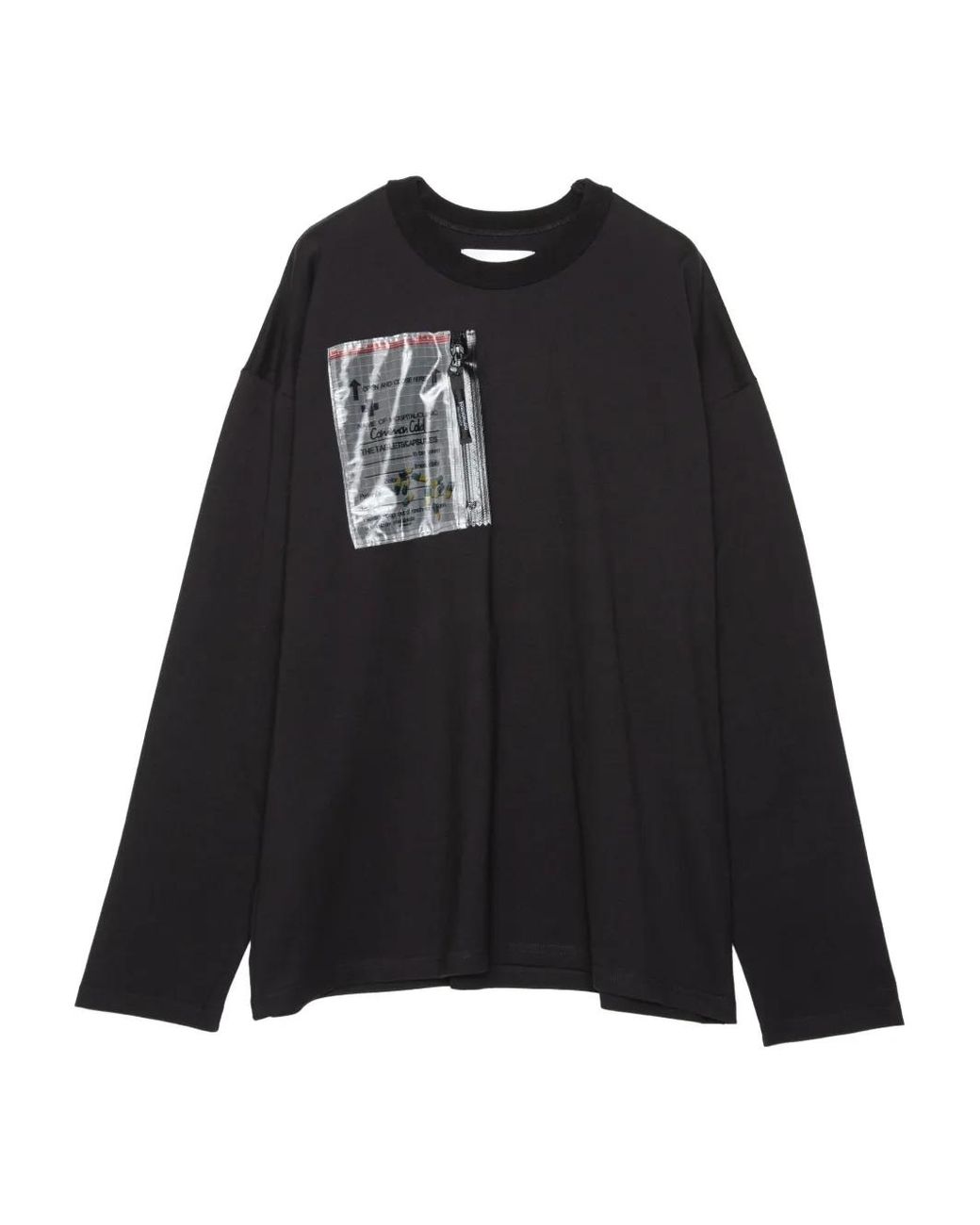 Yoshio Kubo Black Pocket Zip-Fastening Long-Sleeves T-Shirt