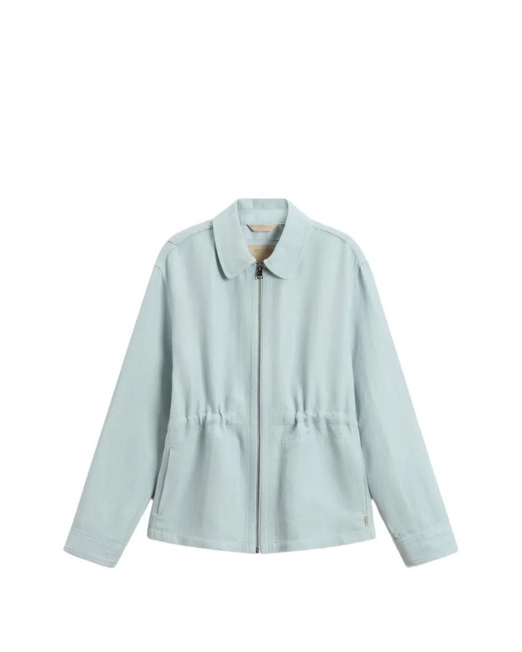 Woolrich Blue Linen-Blend Jacket