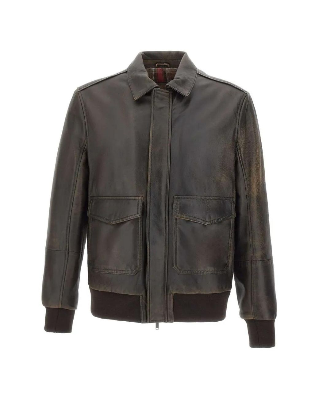 Volfagli Gray David Tundra Leather Jacket for men