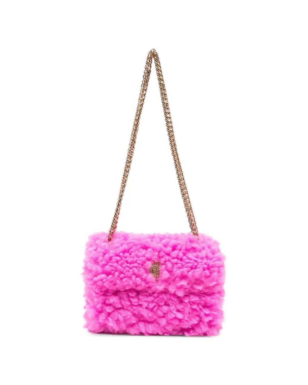 Kurt Geiger Pink Mini Kensington Faux-Shearling Shoulder Bag