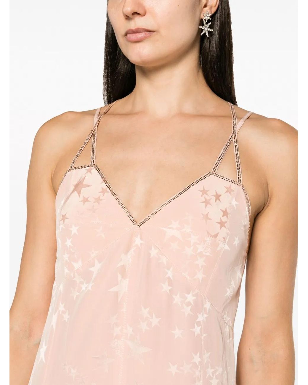 Zadig & Voltaire Pink Rohal Star-Jacquard Silk Dress