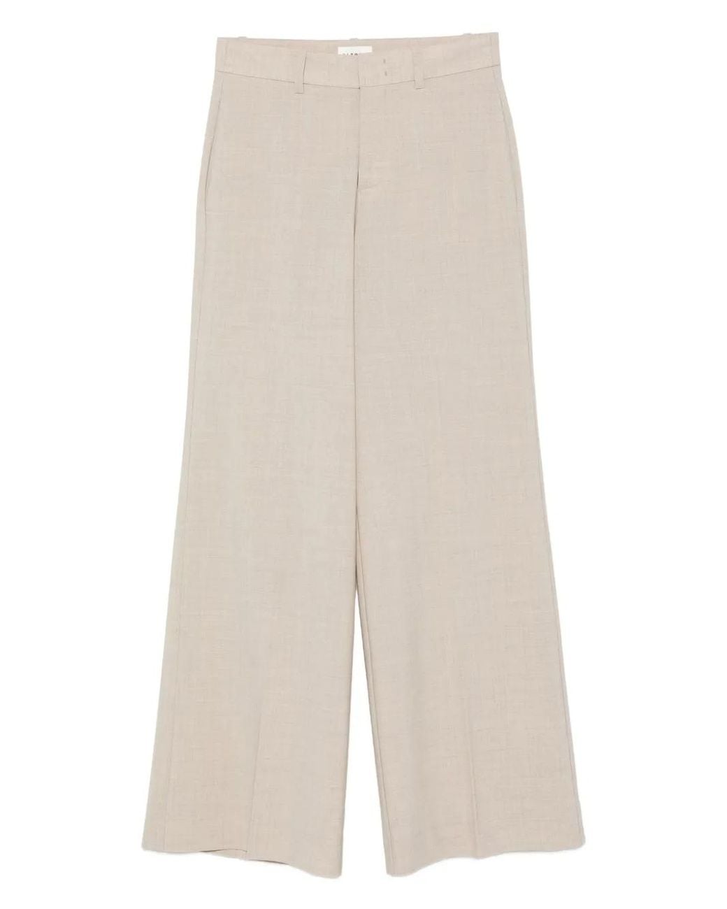 P.A.R.O.S.H. White Wool-Blend Straight Trousers