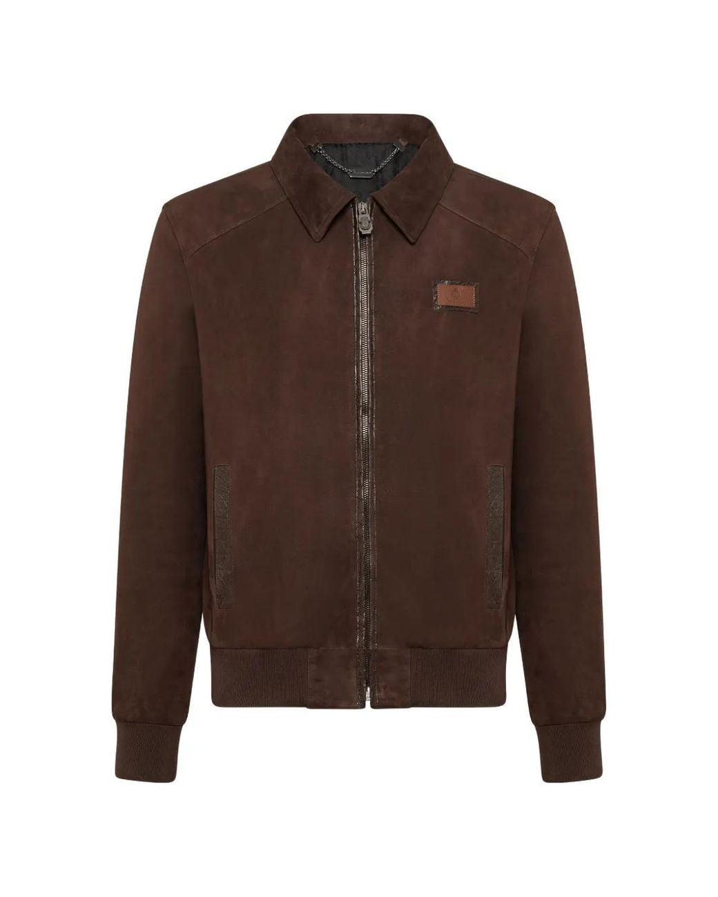 Billionaire Brown Zip-Up Jacket for men
