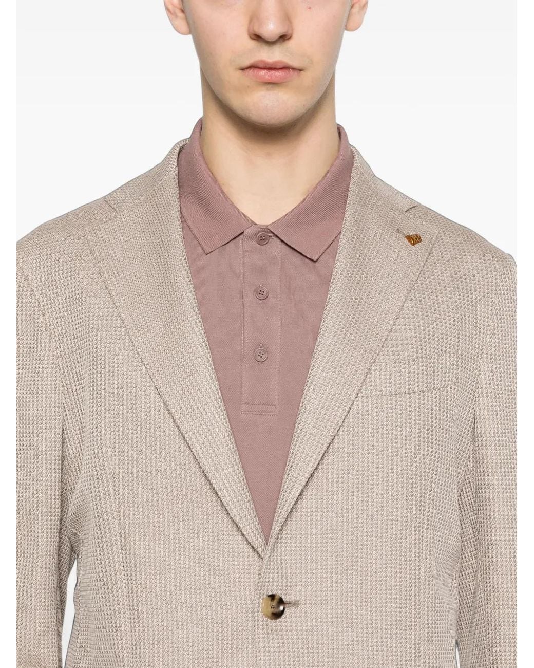 Sartoria Latorre Natural Textured-Finish Single-Breasted Blazer for men