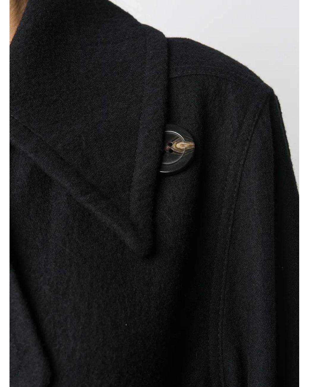 Rick Owens Black Belted Military-Inspired Coat