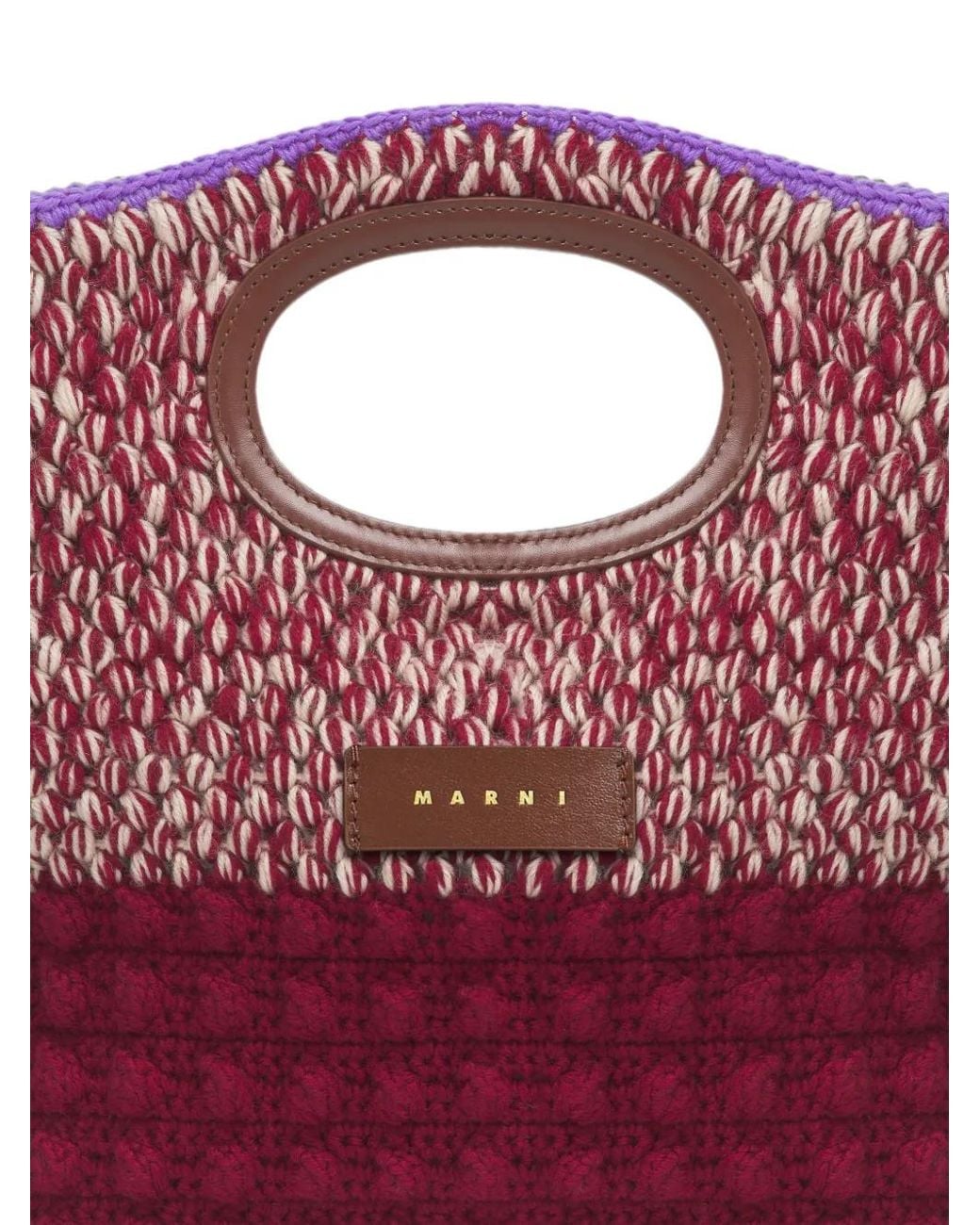 Marni Pink Wool Knotty Crochet Clutch