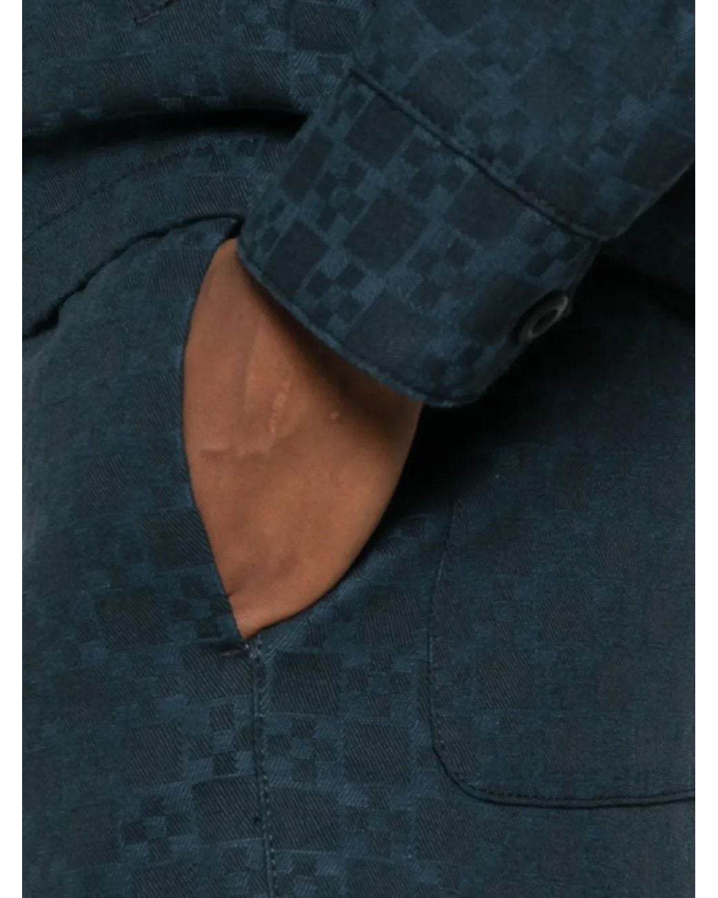 Sandro Blue Square-Pattern Short for men