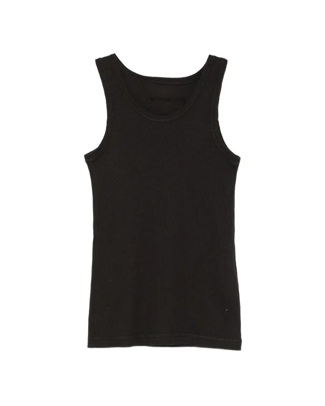 Private 0204 Black Ribbed Tank Top