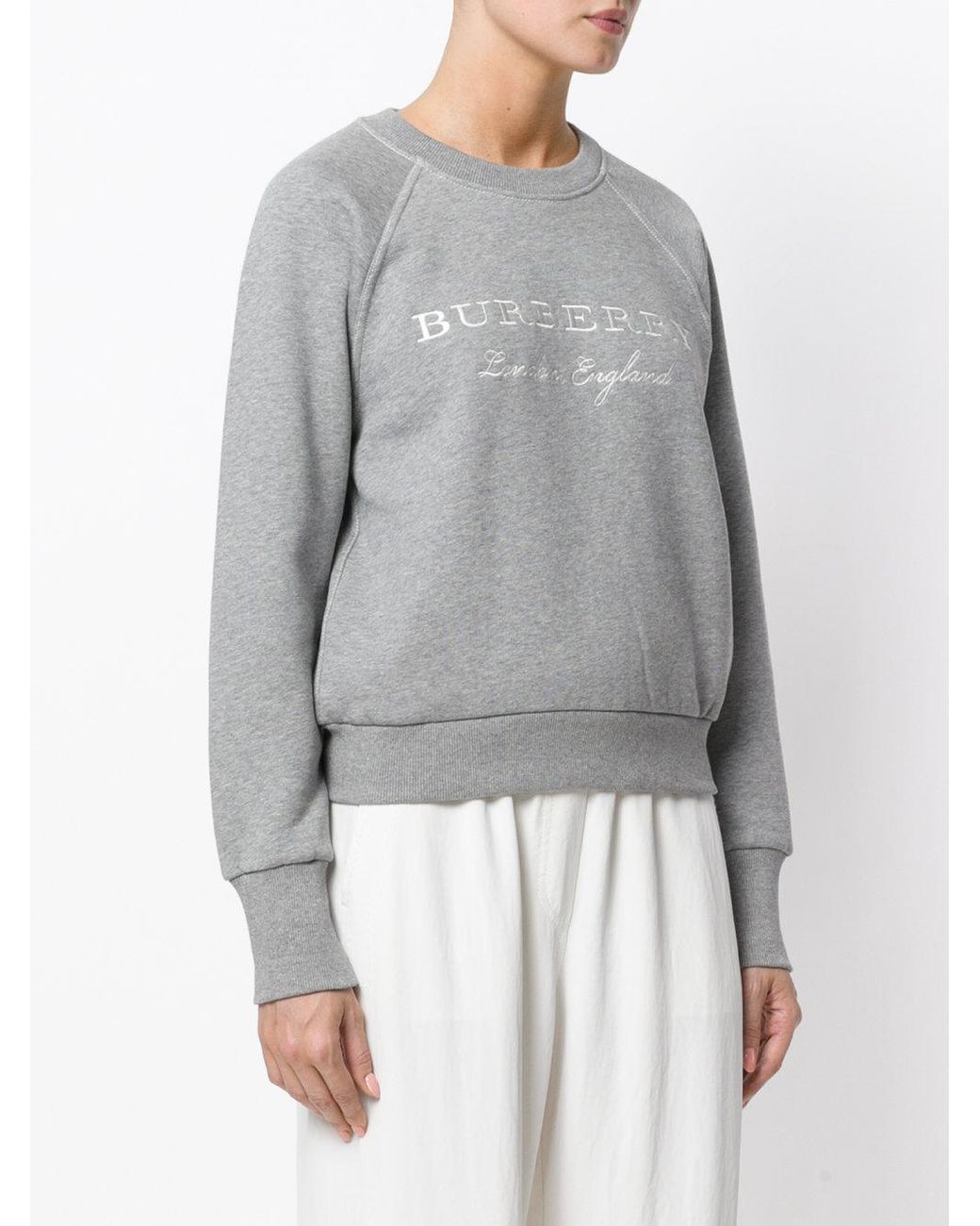 BURBERRY グレー ロゴスウェット 12Y burberry-Grey-Logo-Embroidered