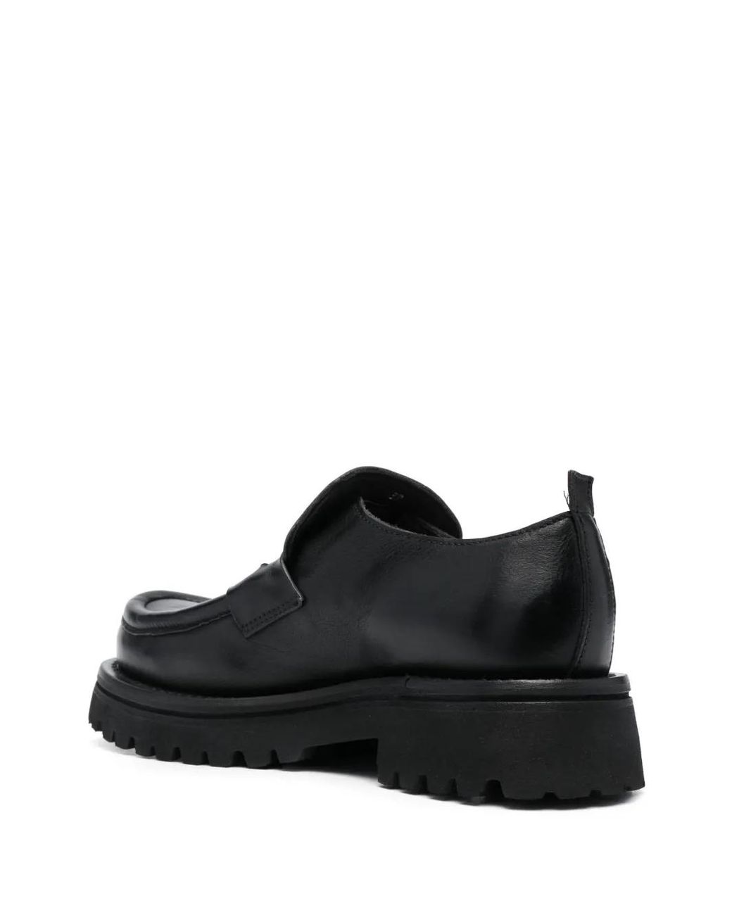 Moma Black Mocassino Penny-Slot Leather Loafers