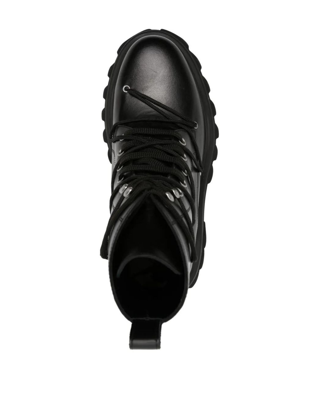 Off-White c/o Virgil Abloh Black Tractor Motor Lace Boots
