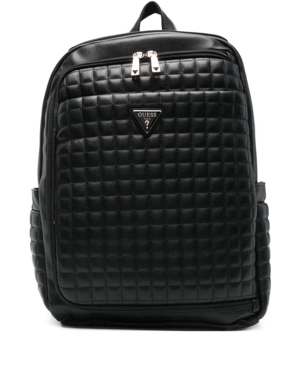 Guess Black Logo-Patch Backpack