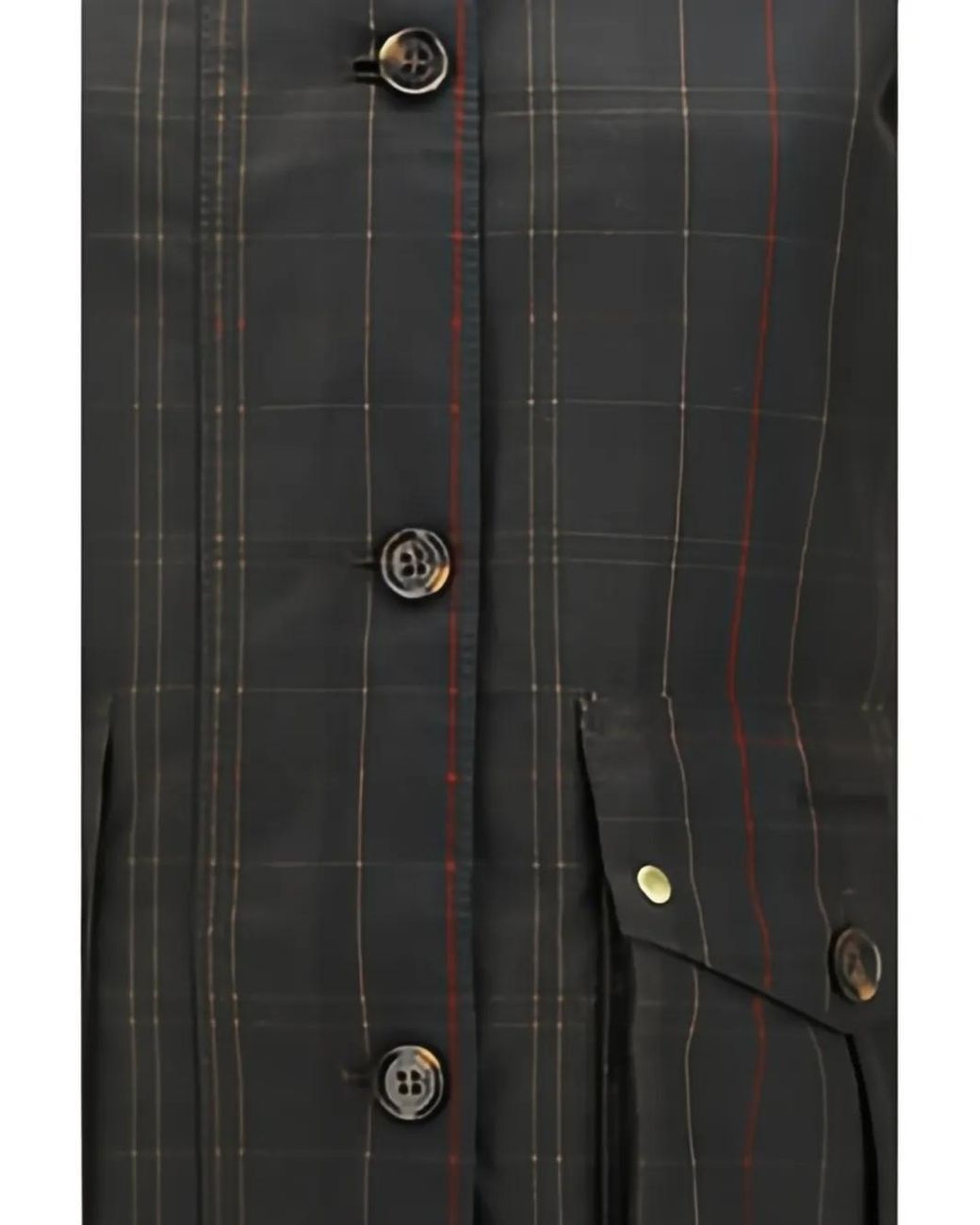 Barbour Black Marena Check Waxed Jacket
