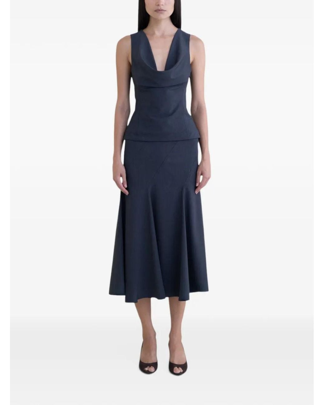 Belle Anna Blue Jupe Sprial Mi-Longue