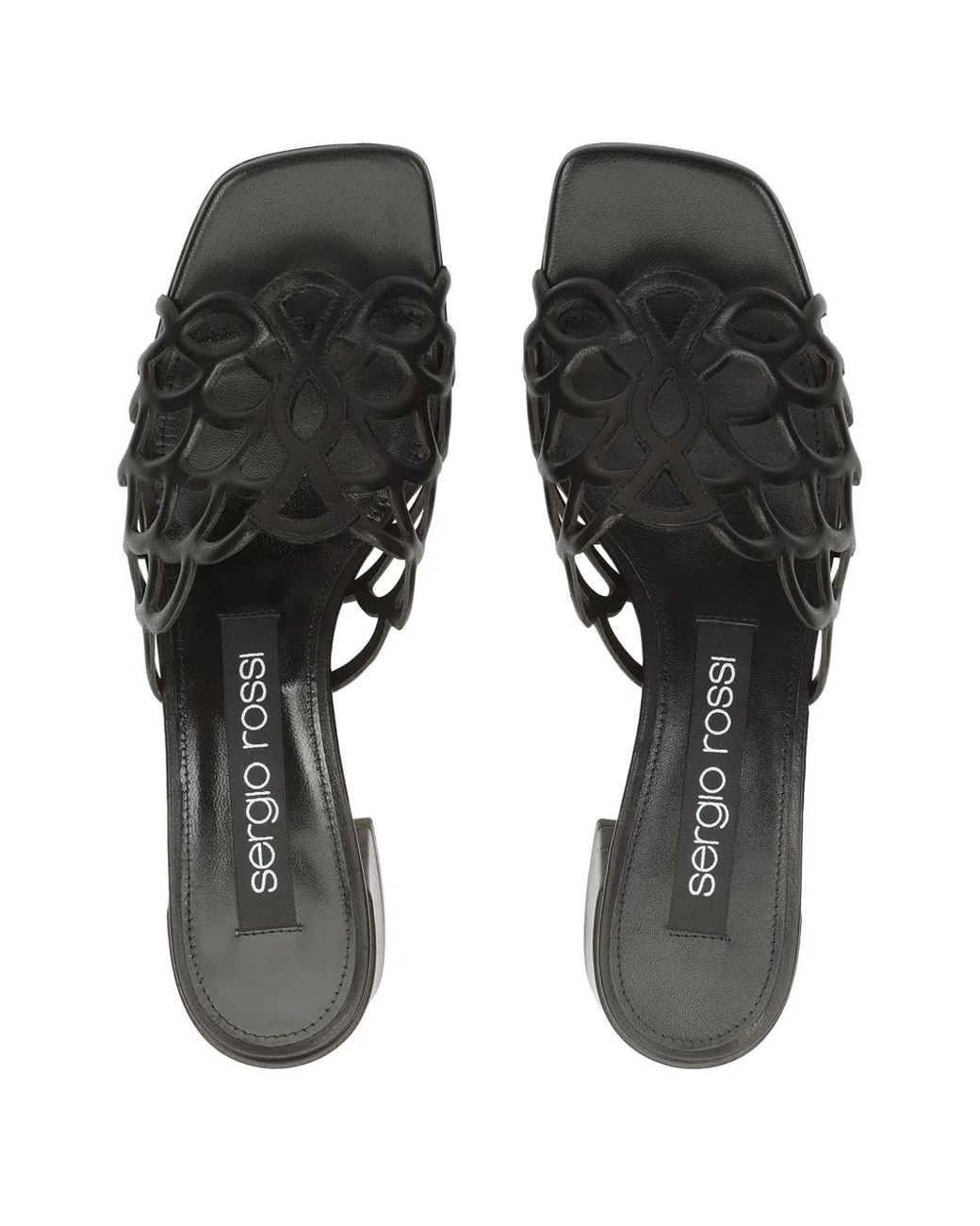 Sergio Rossi Black 45Mm Mermaid Leather Mules