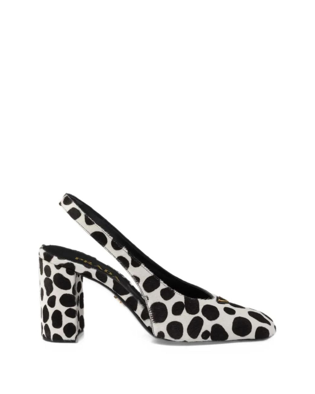 Prada White Calf-Hair Slingback Pumps