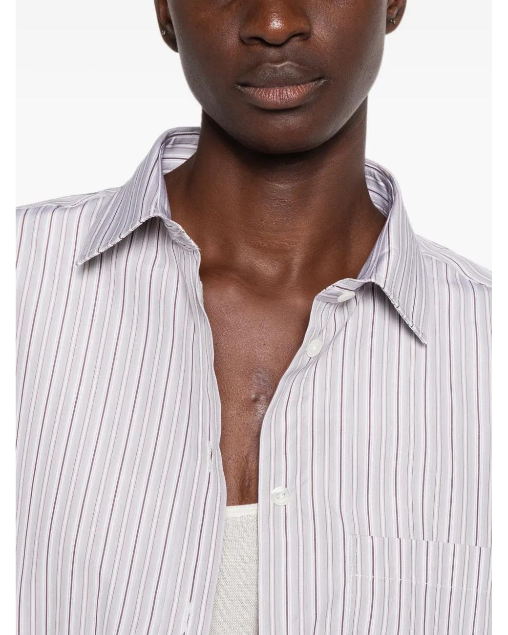 Rohe White Striped Cotton Shirt