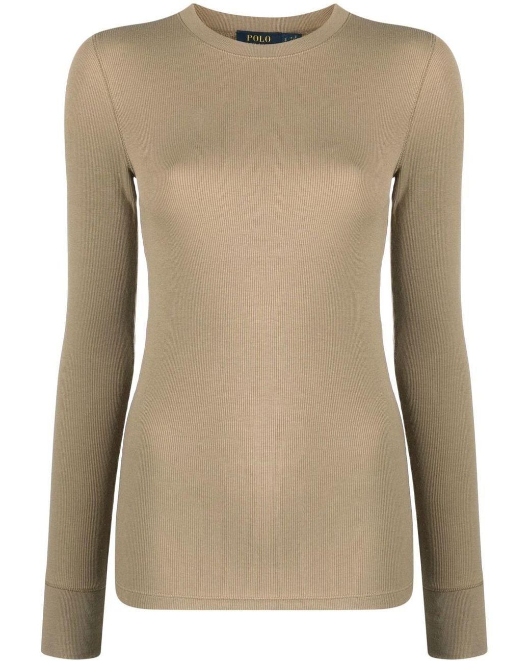Neutrals Farfetch Women Clothing Shirts Long sleeved Shirts Long-sleeve knitted top 