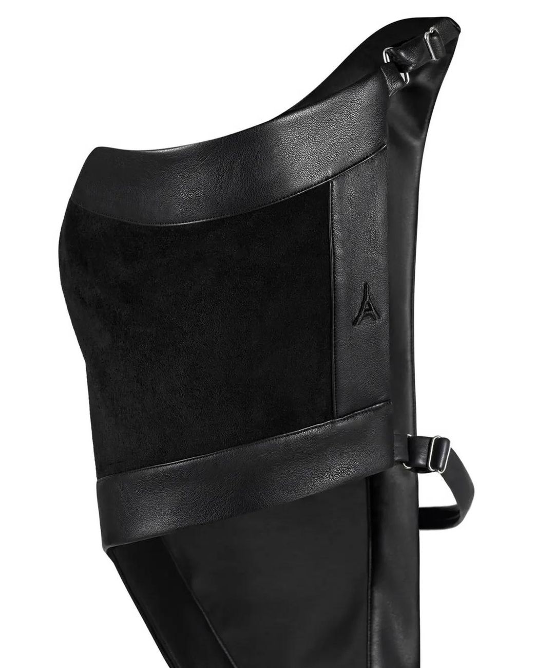 Manière De Voir Black Suede Leather Asymmetric Backless Top
