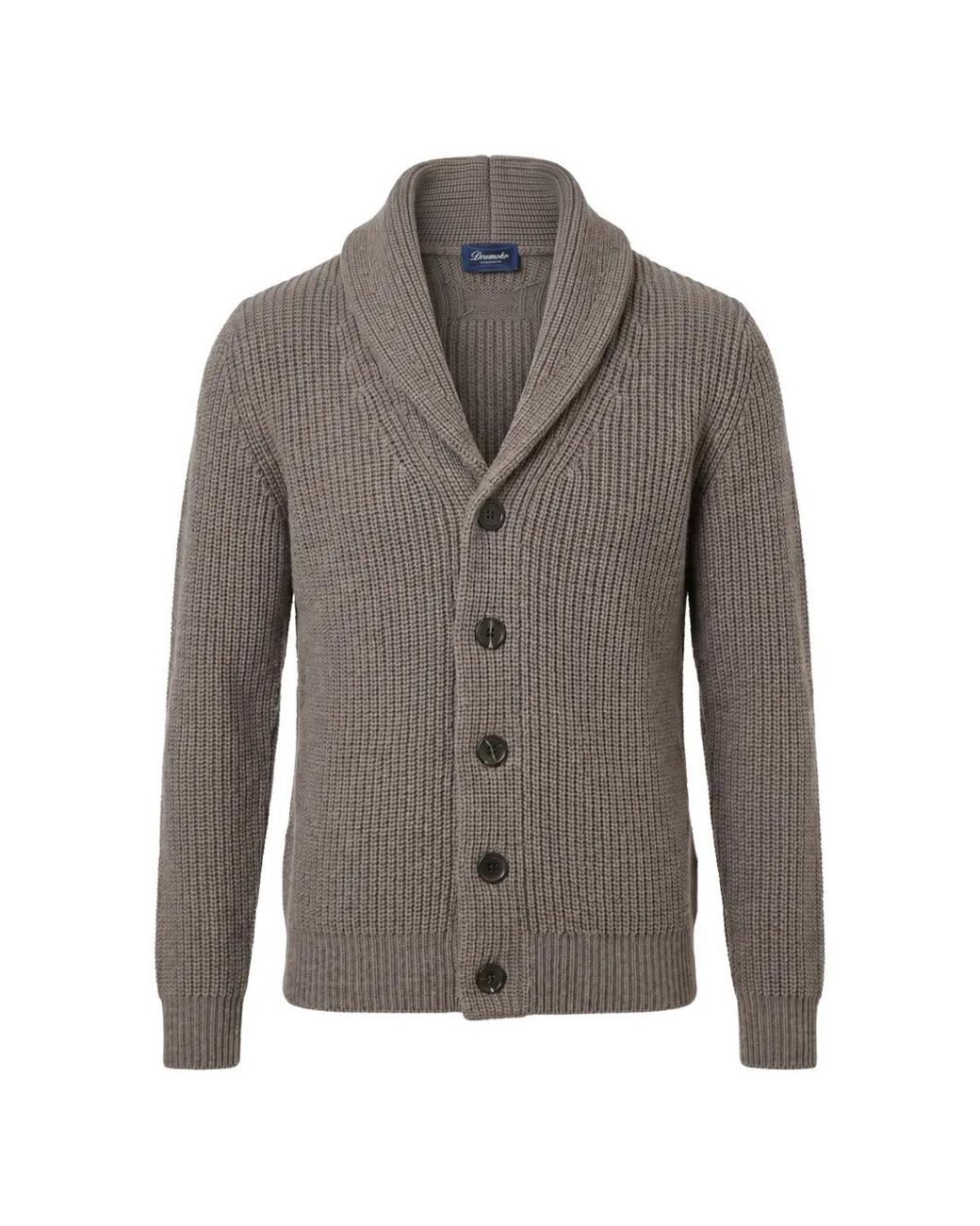 Drumohr Gray Pull En Maille Côtelé À Col Châle for men