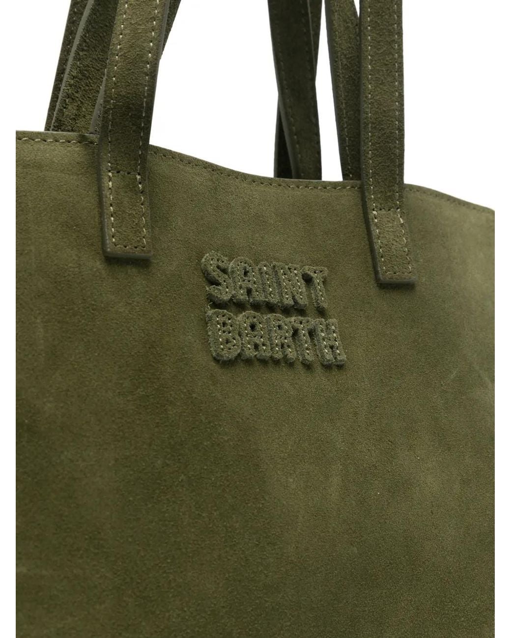 Mc2 Saint Barth Green Midi Jour Suede Tote Bag