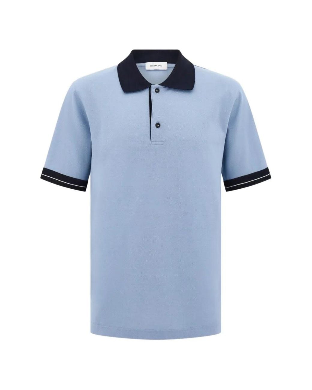 Ferragamo Blue Short Sleeve Polo Shirt for men