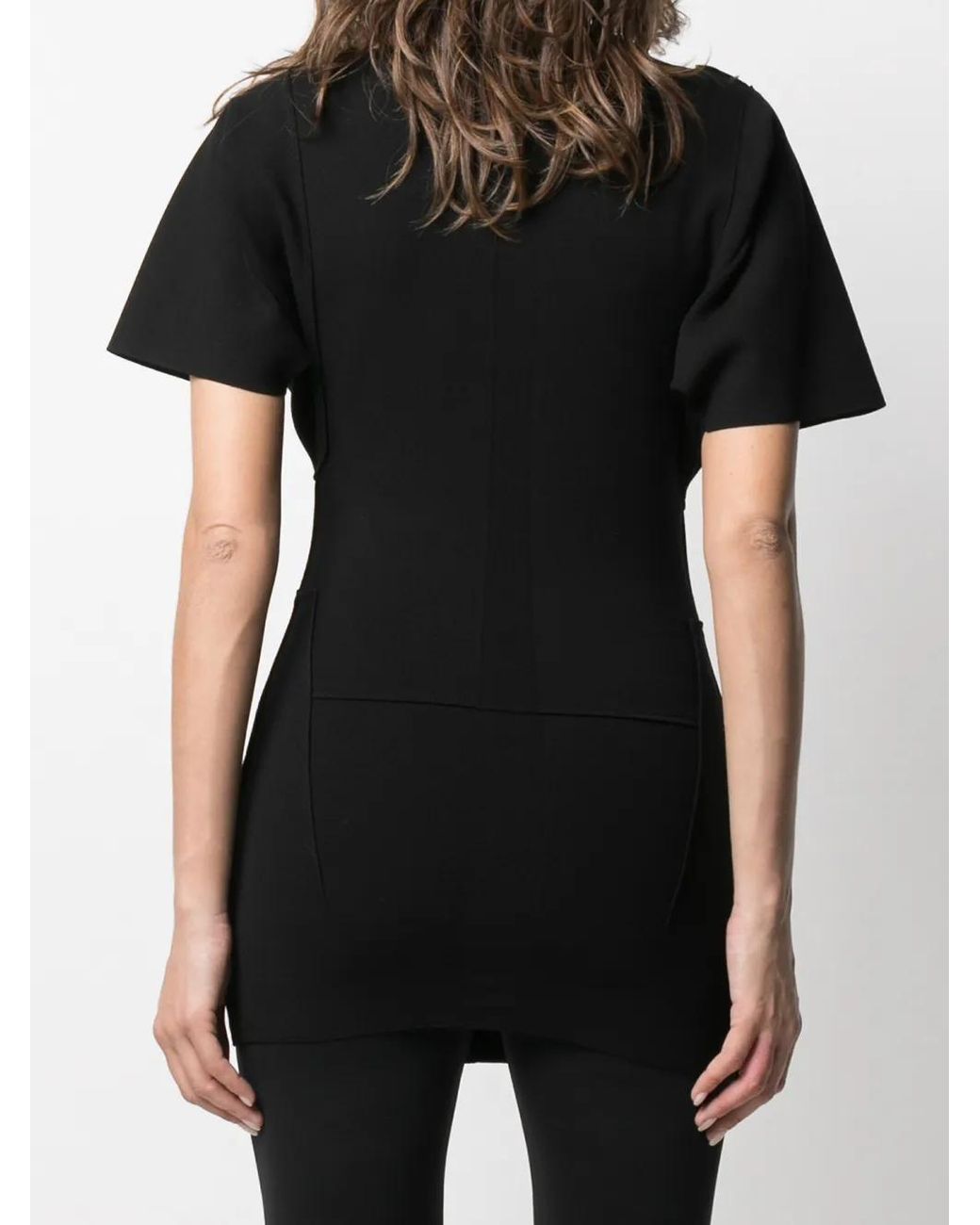 Rick Owens Black Longline V-Neck Top