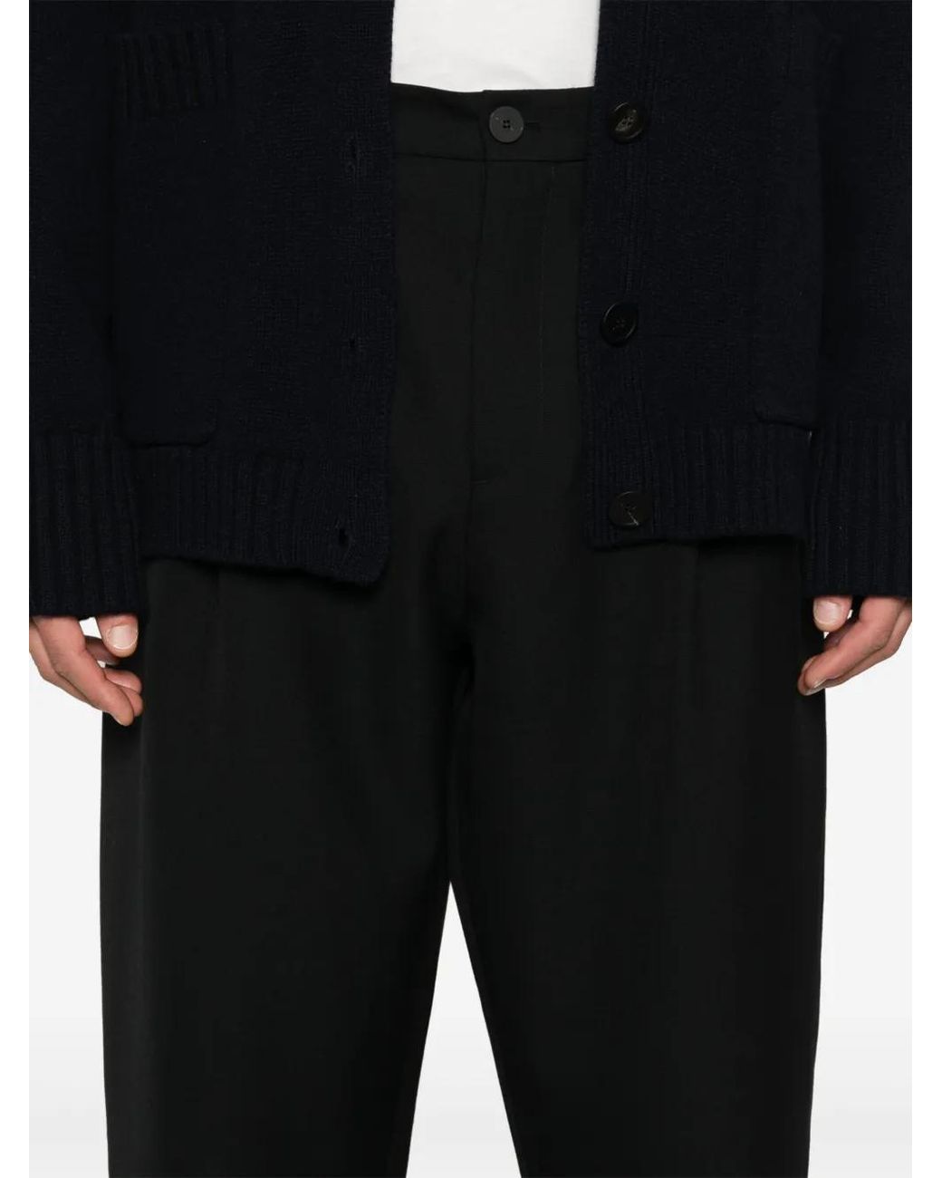 Studio Nicholson Black Tuck Trousers for men
