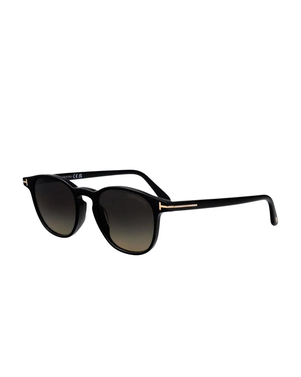 Tom Ford Black Holt Round-Frame Sunglasses for men