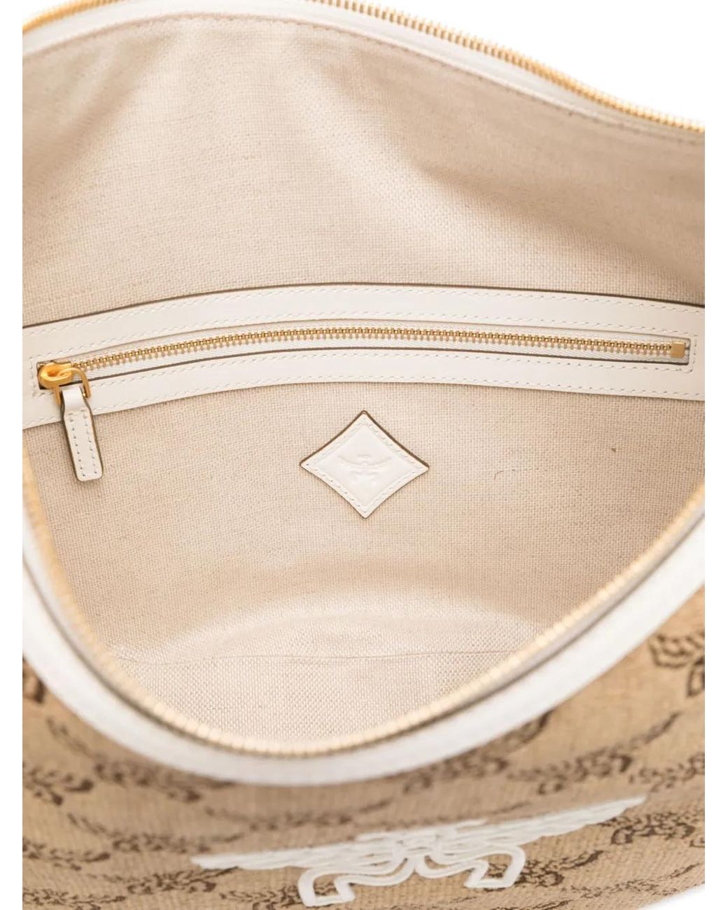 MCM White Ascending Moon Shoulder Bag