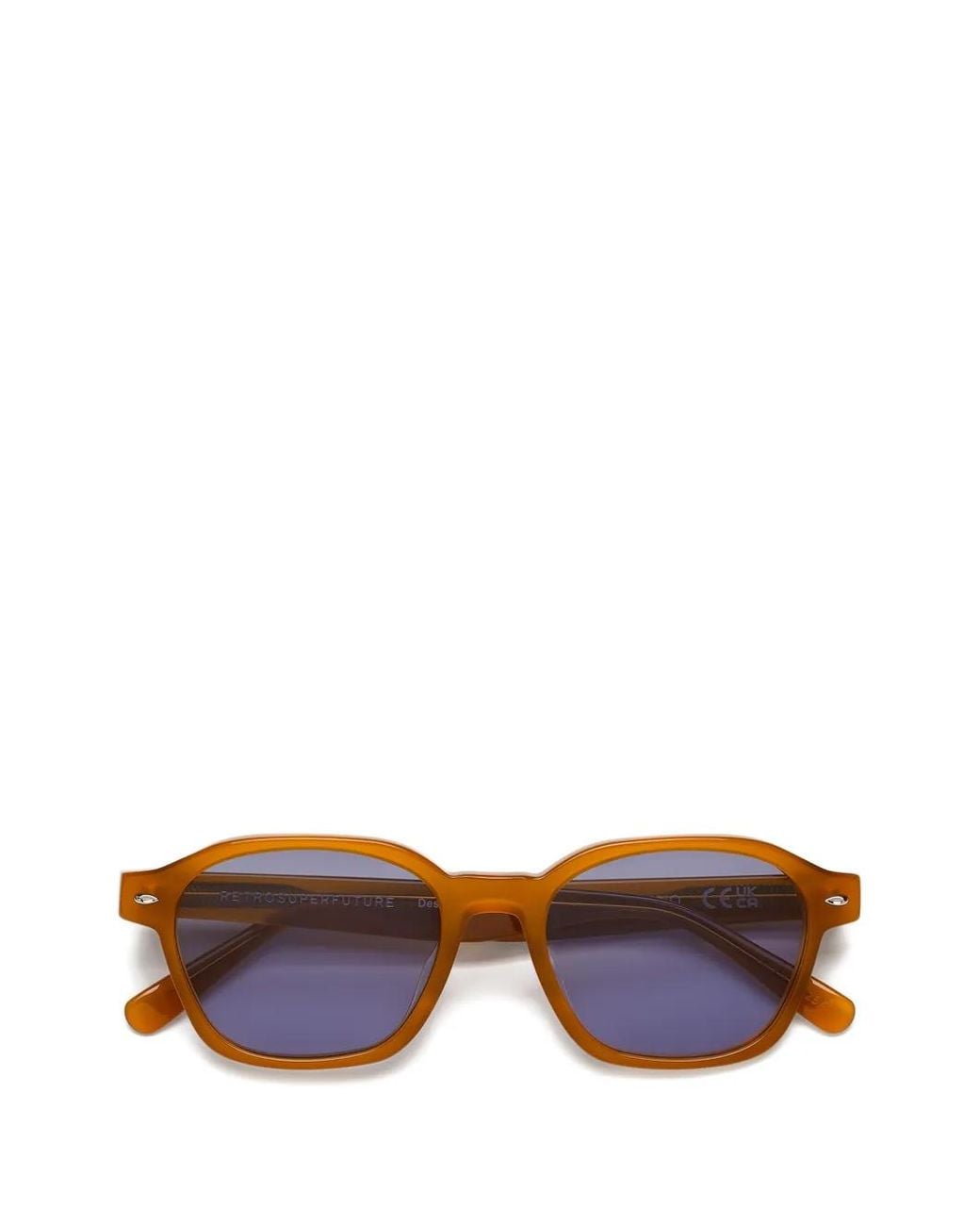 Retrosuperfuture Orange Segno Geometric-Frame Sunglasses