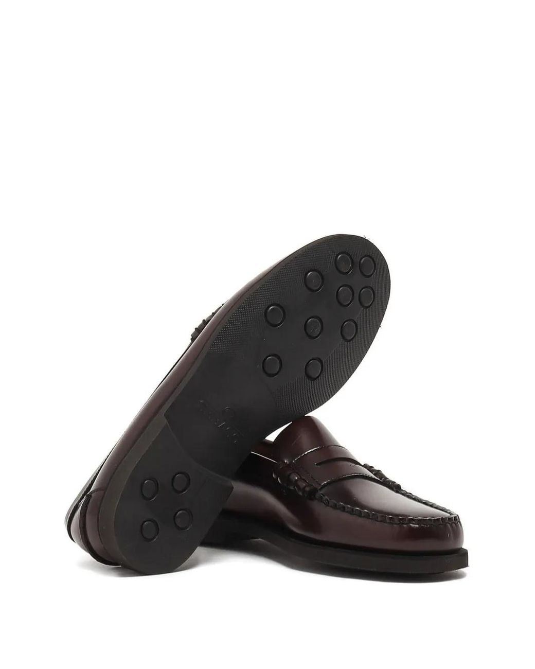 Sebago Black Dan Po Leather Penny Loafers for men