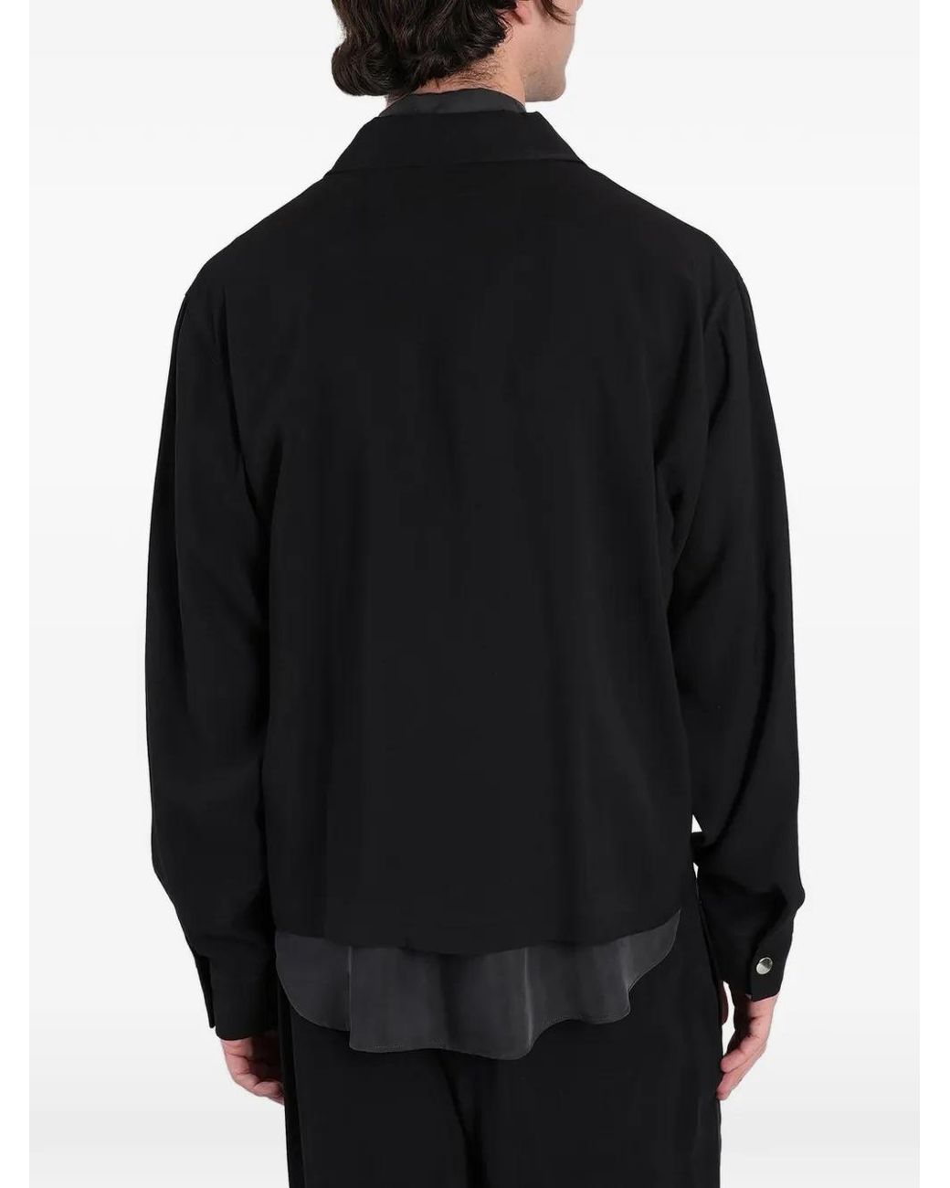 Grifoni Black Casual Zip-Up Collared Jacket for men