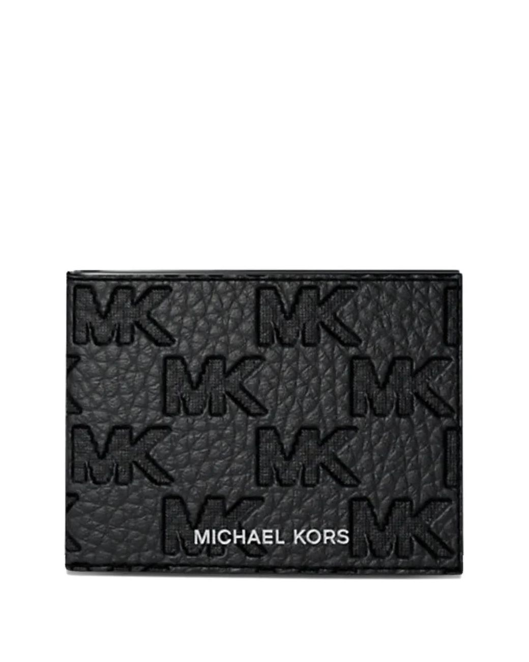 Michael Kors Black Hudson Logo-Embossed Leather Wallet for men
