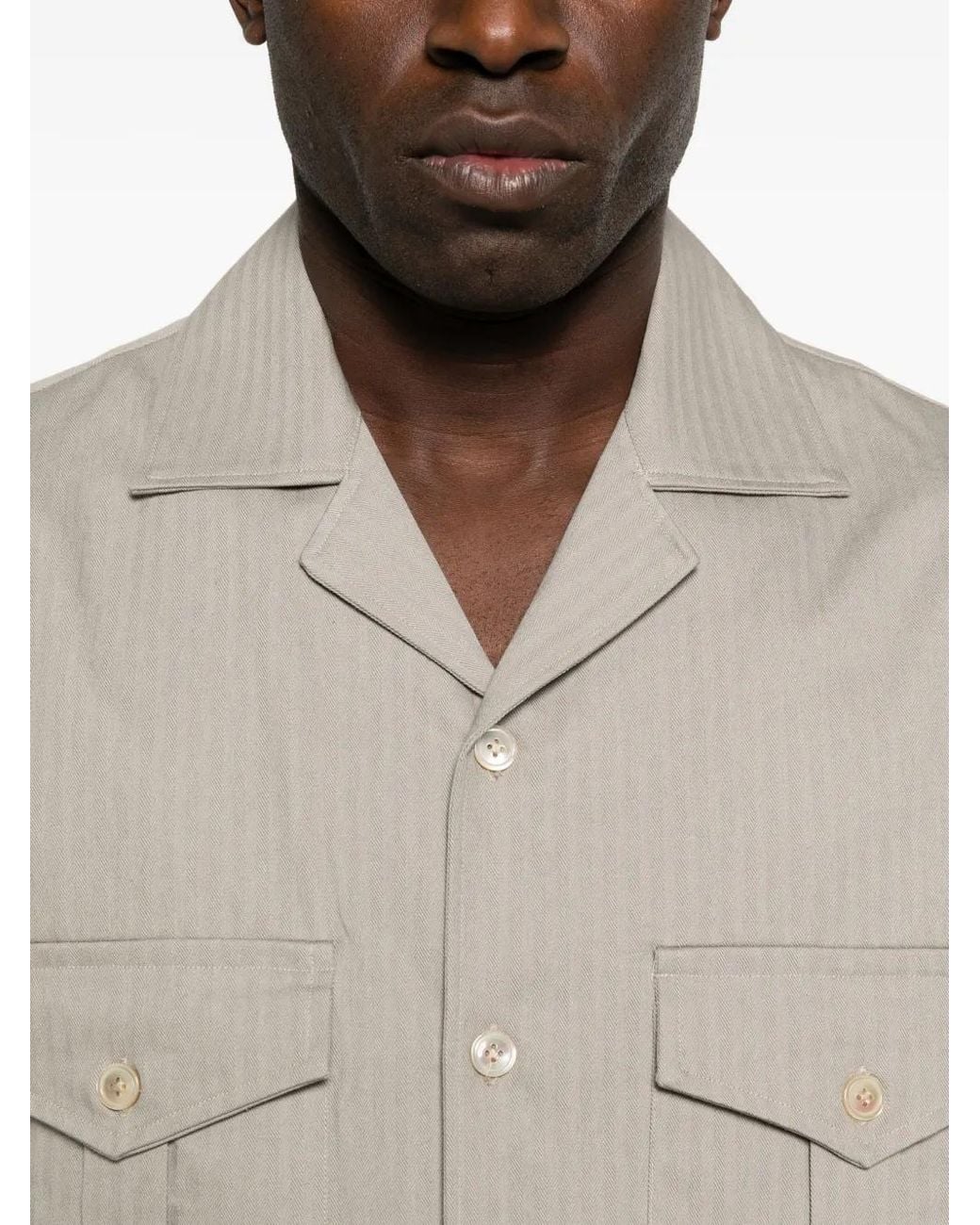 Eleventy Gray Chemise À Poche Poitrine for men