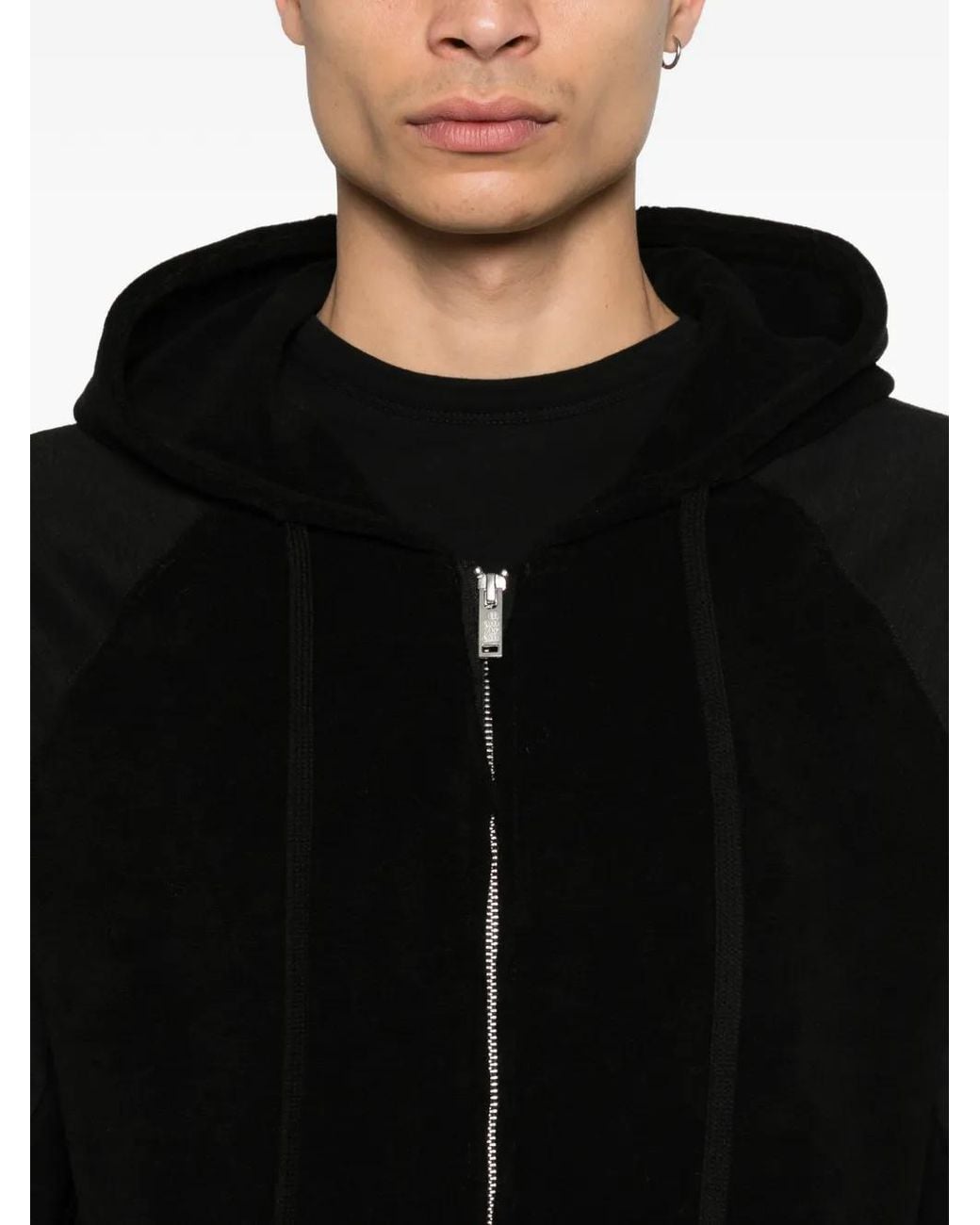 Thom Krom Black Zip Hoodie for men