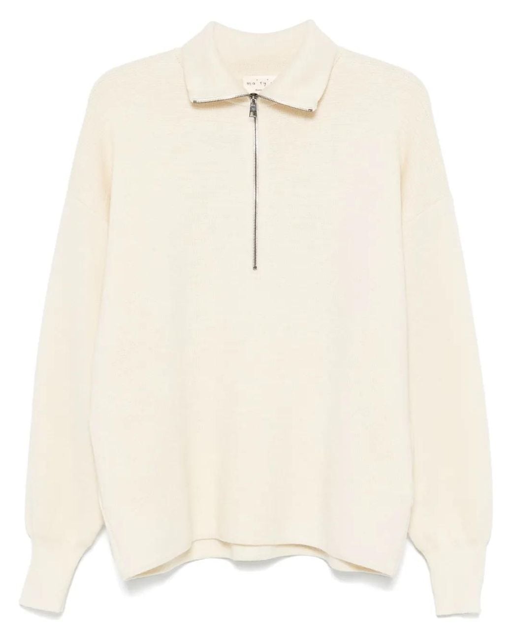 Ma'ry'ya Natural Merino Wool Zip Sweater for men