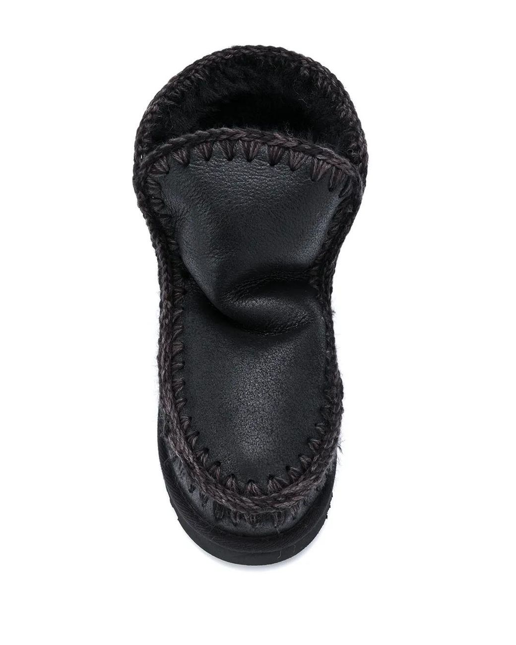 Mou Black Rhinestone-Logo Boots
