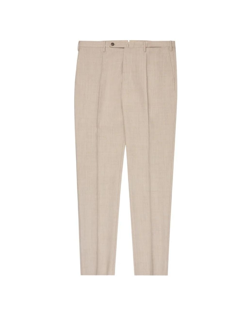 Incotex Natural Pleated Wool Trousers for men