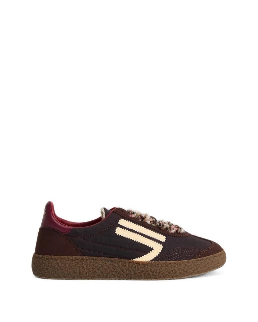 PURAAI Brown Bouclé-Panelled Sneakers