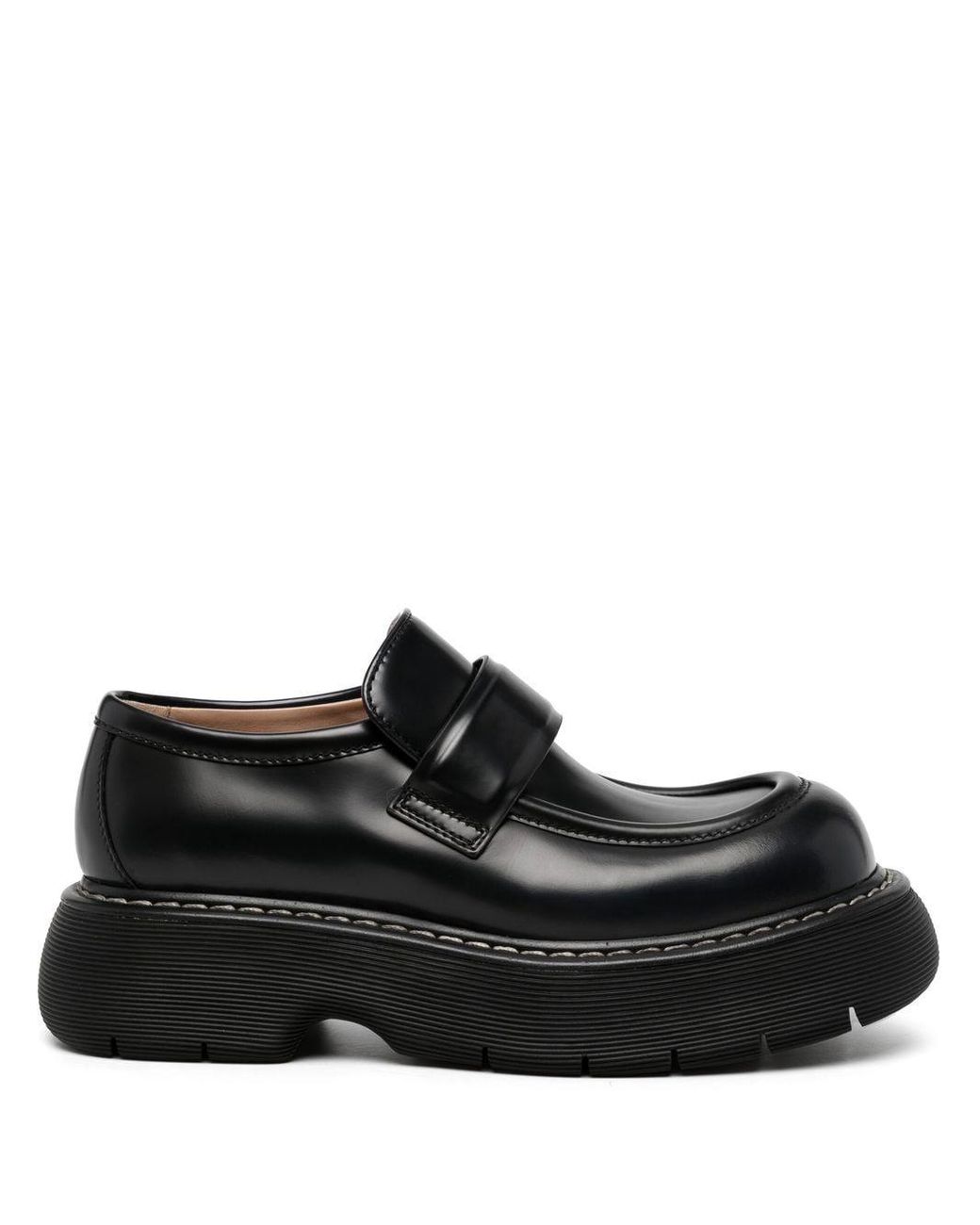 Bottega Veneta Leather Swell 50mm Loafers in Black | Lyst UK