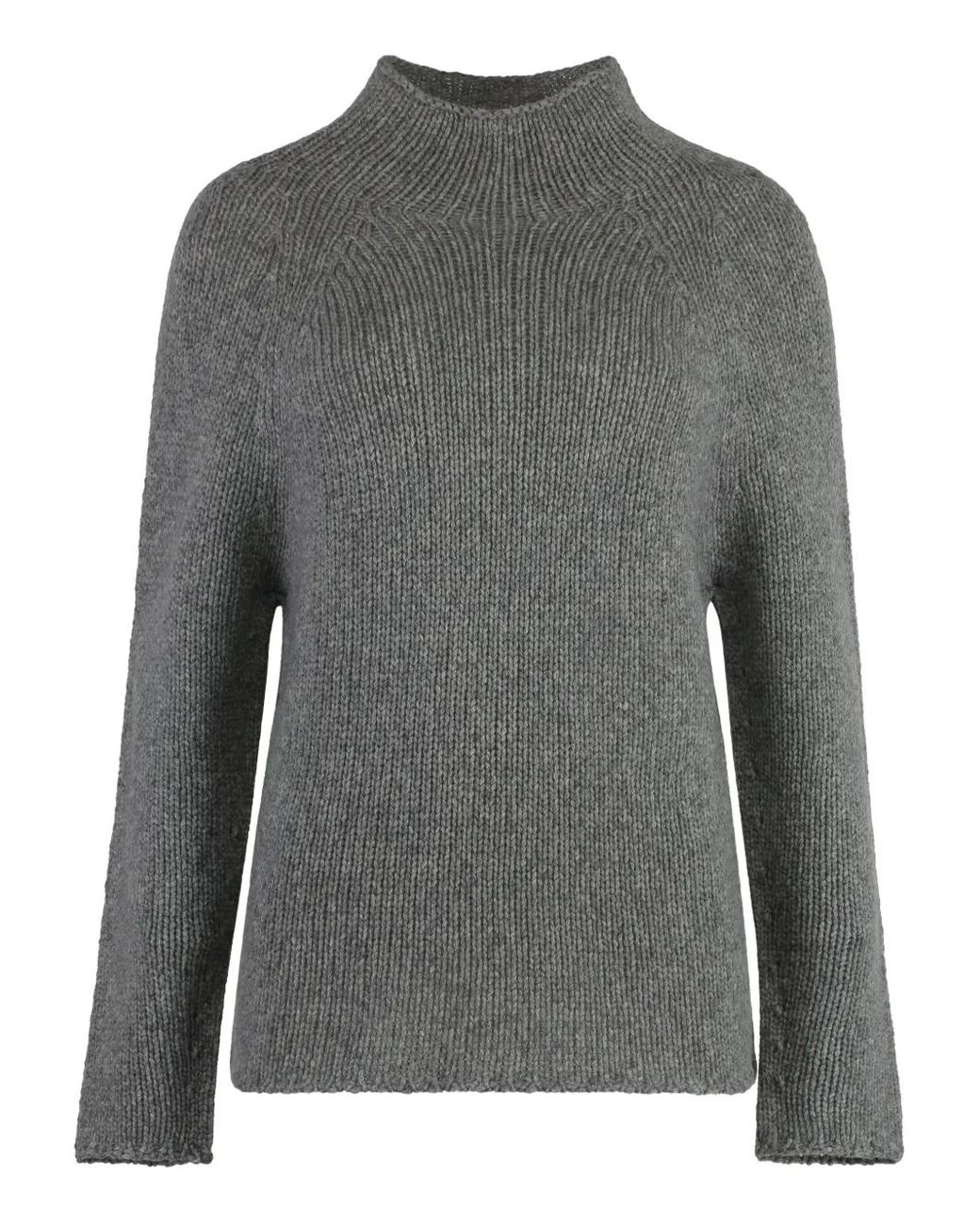 THE (Alphabet) Gray Turtleneck Cashmere Sweater