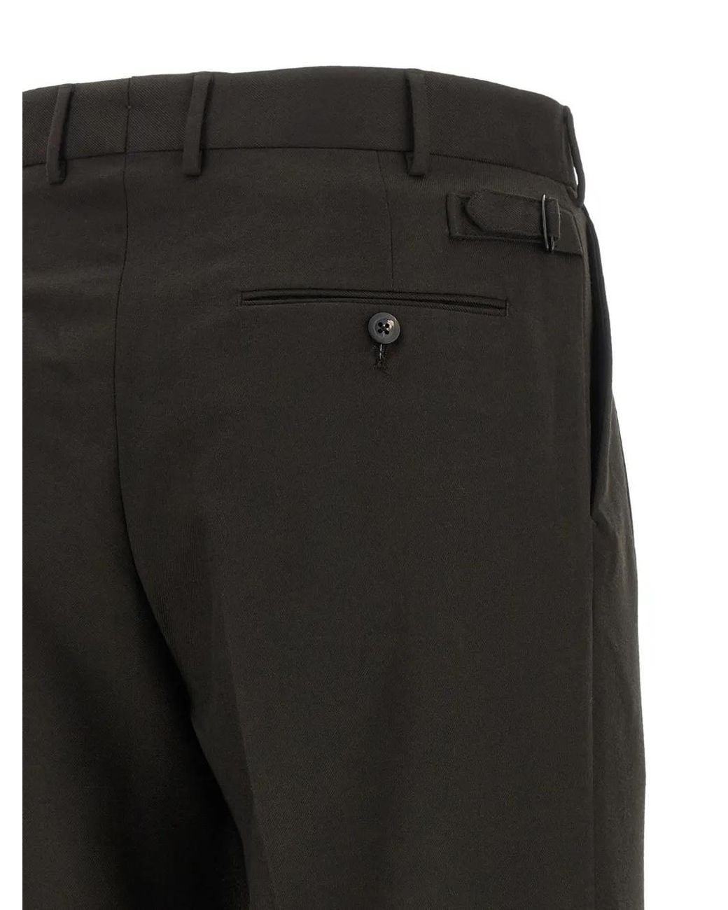 Cellar Door Black Nev Pleated Trousers for men