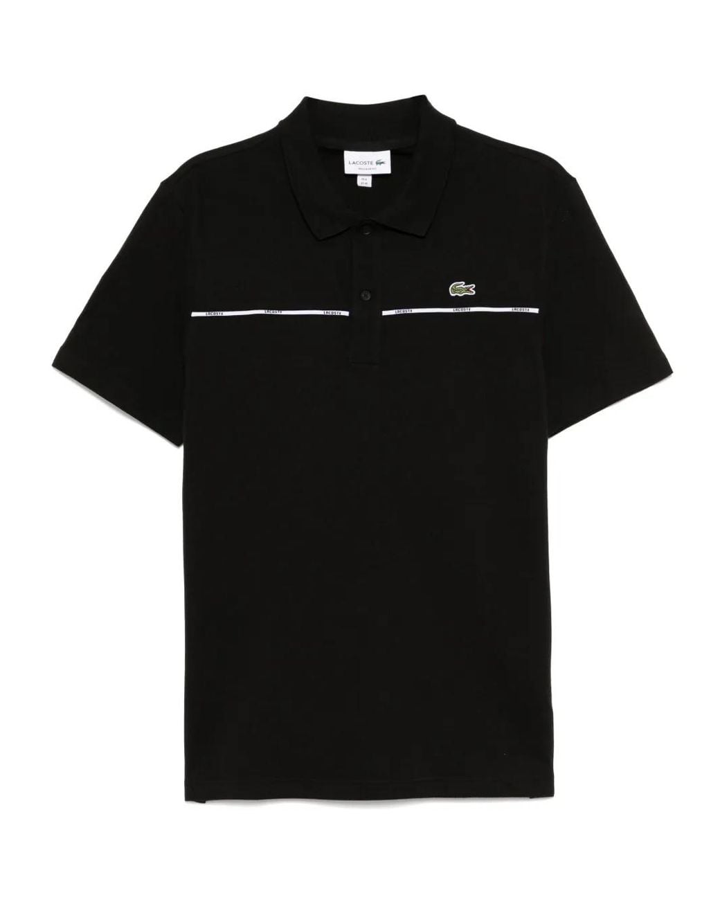 Lacoste Black Regular Fit Logo Trim L.12.12 Polo Shirt for men