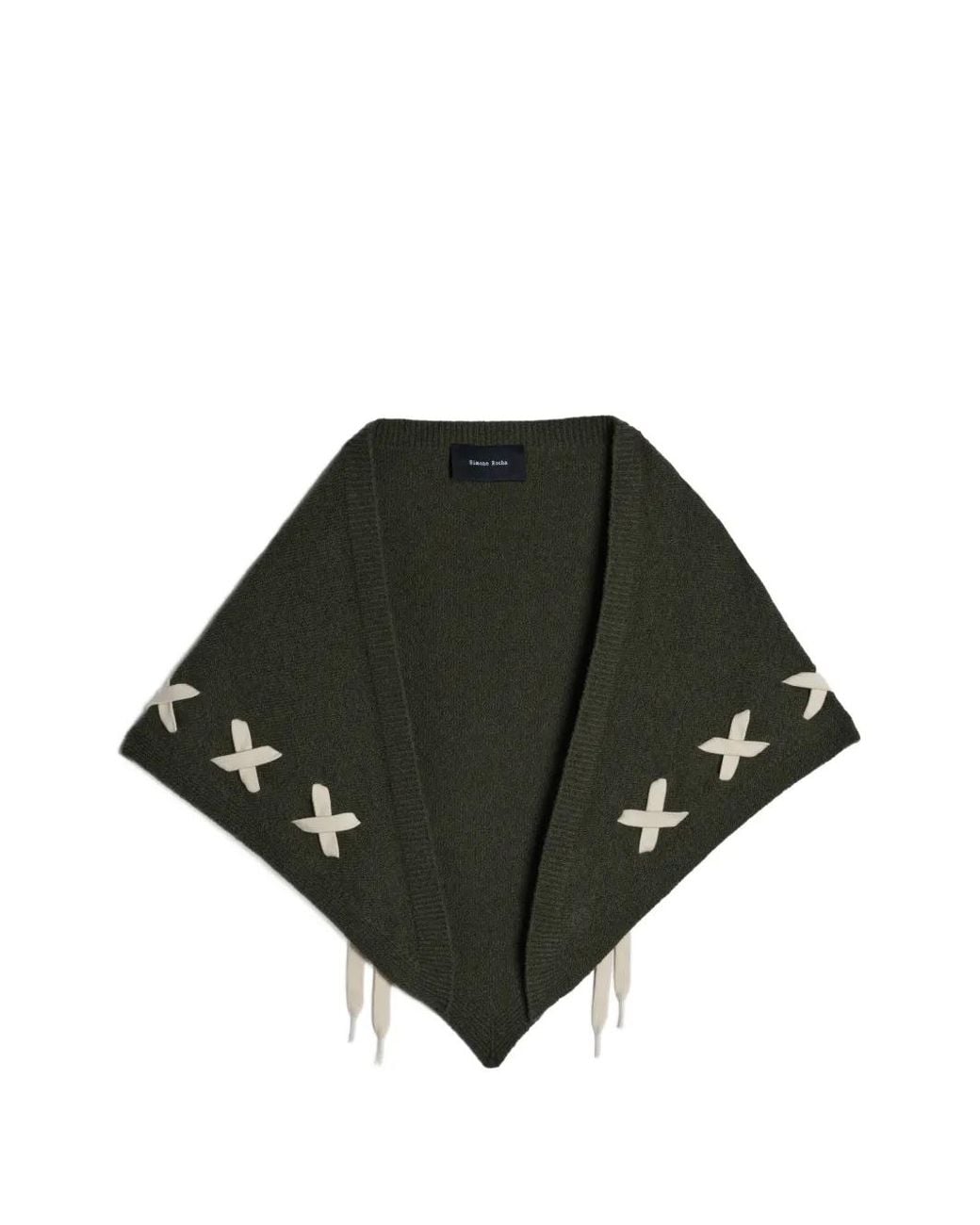 Simone Rocha Black Lace-Up Neckerchief for men
