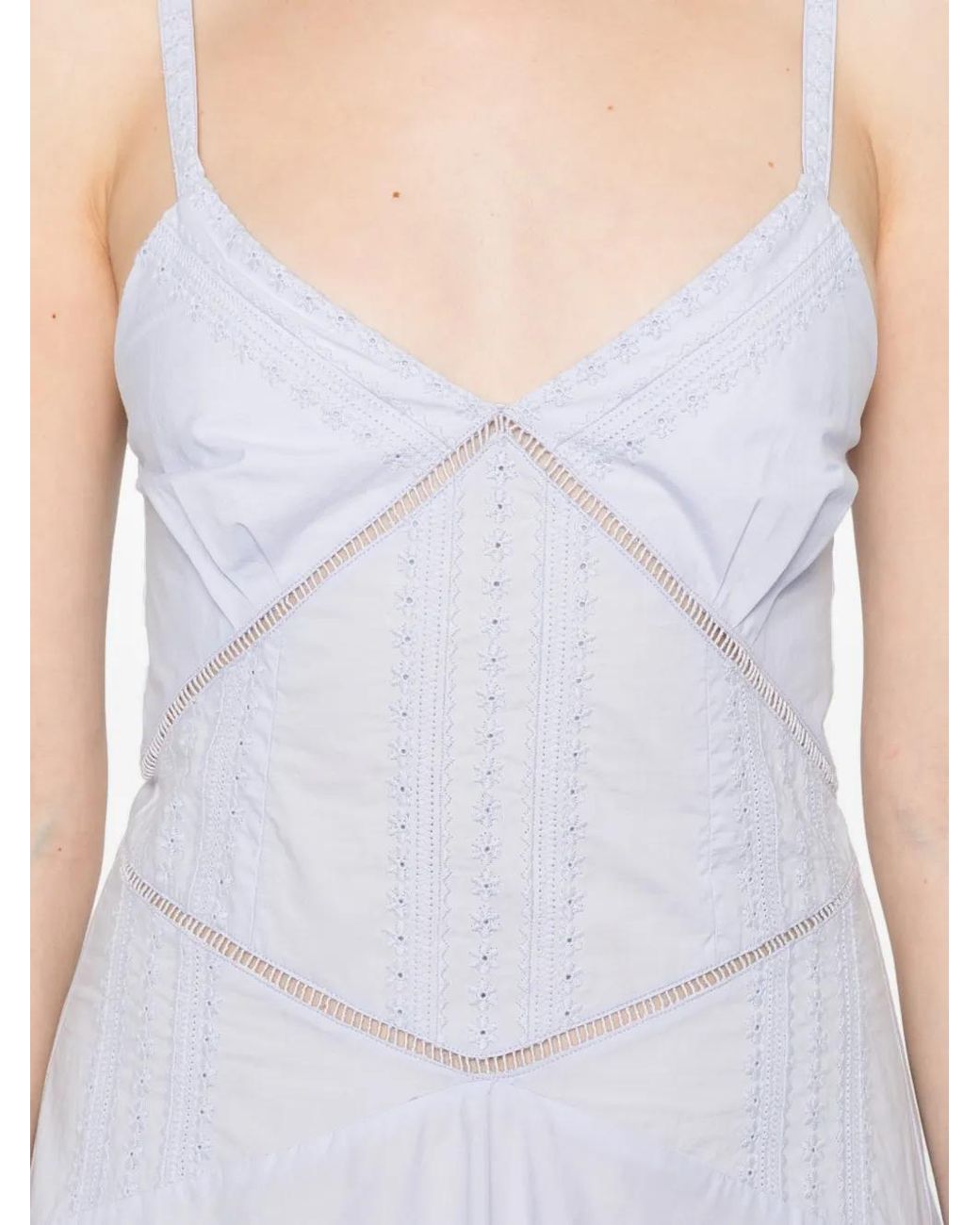 Forte_forte White V-Neck Line Dress